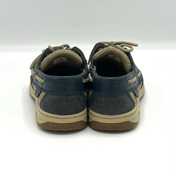 Vintage Sperry Top Sider Navy Leather Boat Shoes Size 5.5 with Original Box - Picture 5 of 9